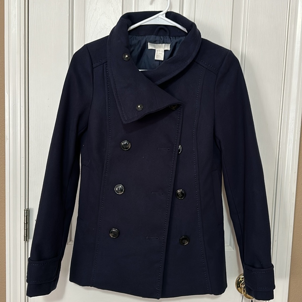 H&M Navy Peacoat NWOT